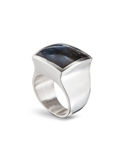 Bague 134B labradorite noire
